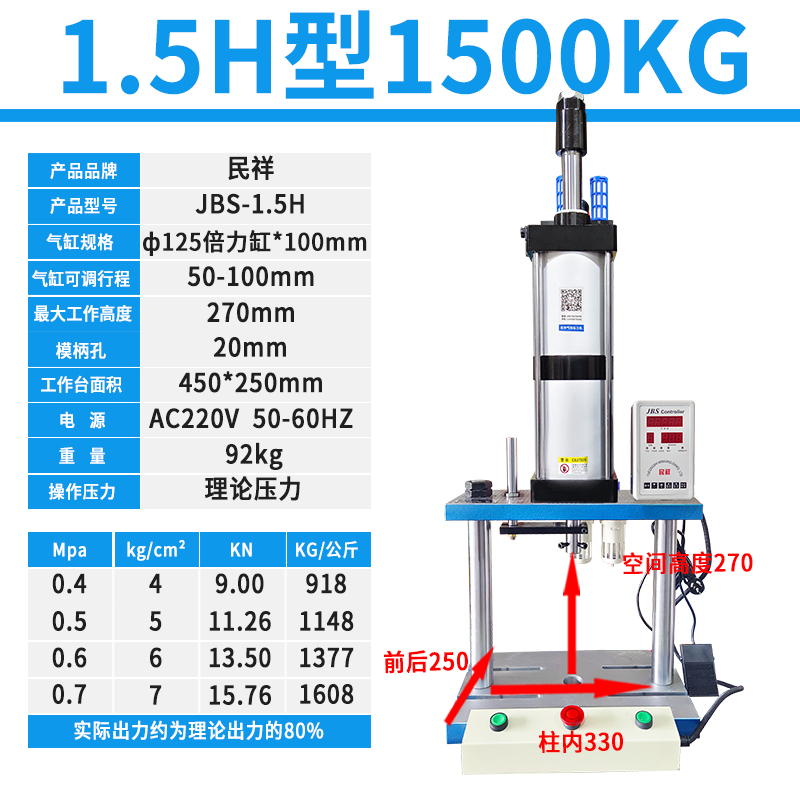 0.5H型大双柱式气动压力机